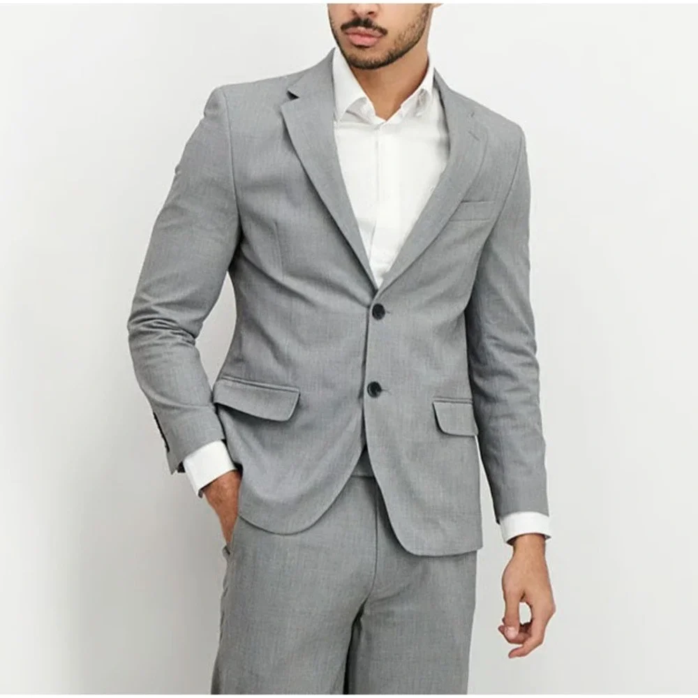 Nautica Men's Modern-Fit Bi-Stretch Suit Blazer‎ Jacket Size 38S Grey E071127